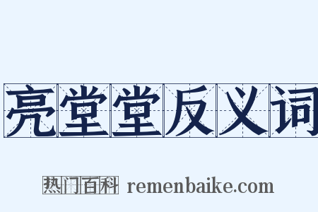 亮堂堂反义词是什么意思的图片